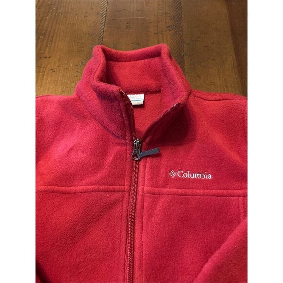 Columbia Girls Red Fleece Jacket Size Medium - Picture 2 of 5